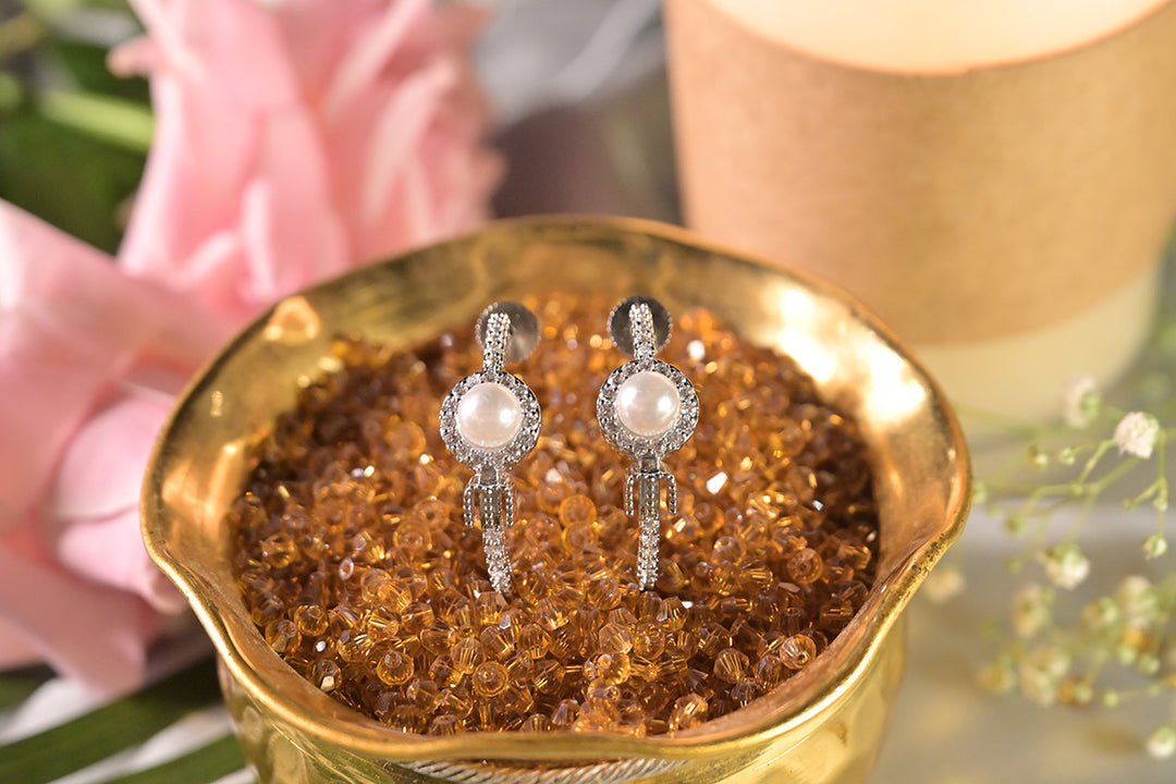 Manju Pearl Hoop Earrings