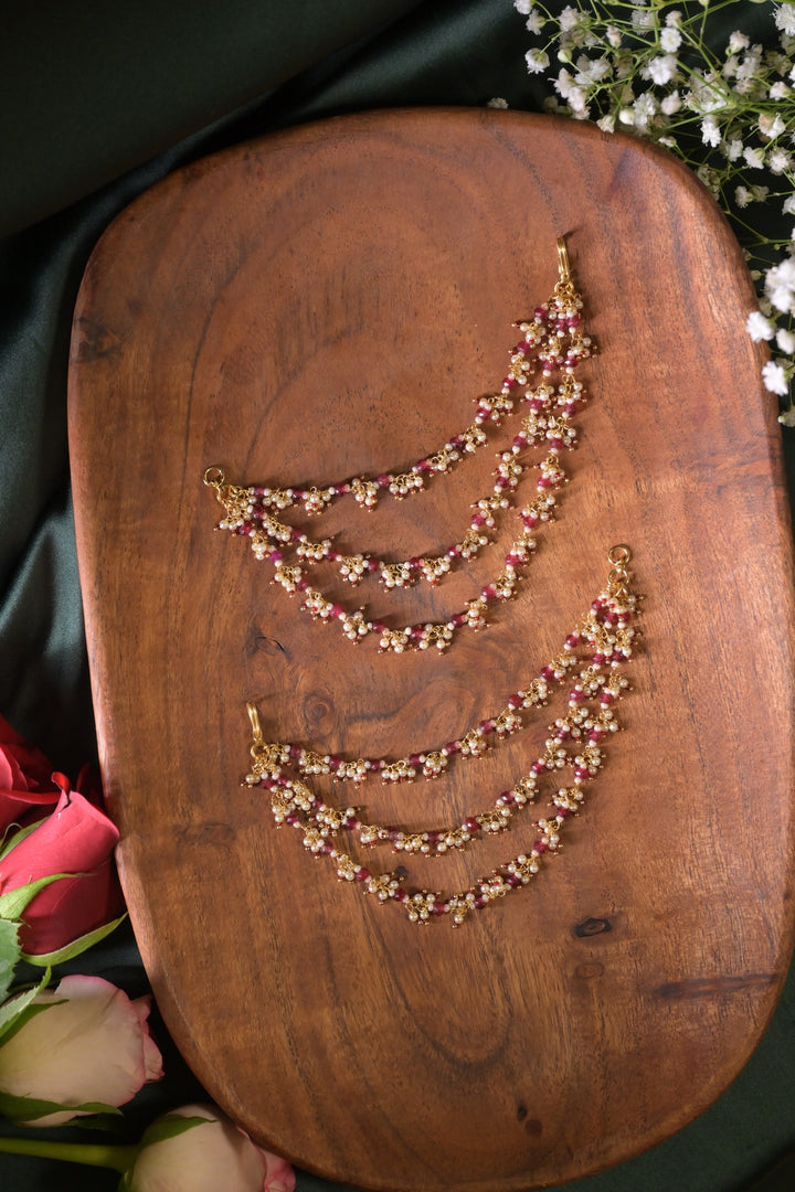 Radharani Gemstone Pearl Layered Drop Kaansahara