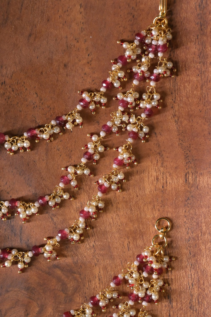 Radharani Gemstone Pearl Layered Drop Kaansahara