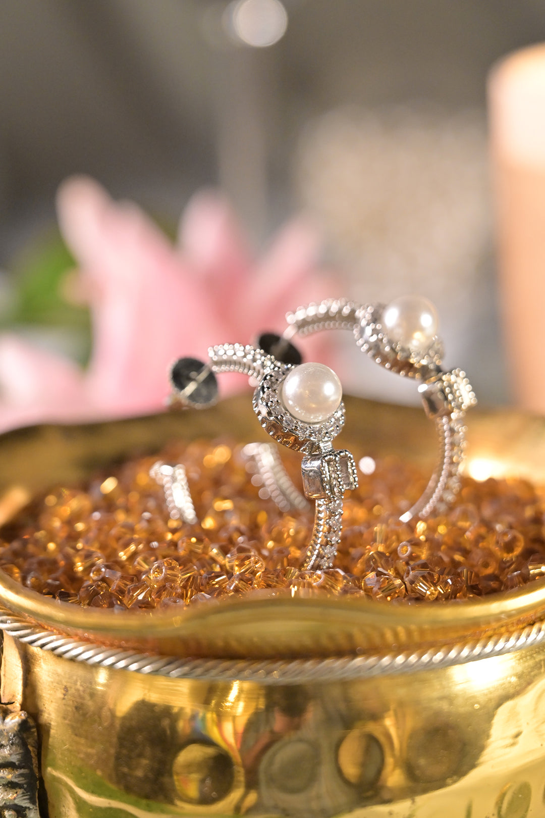 Manju Pearl Hoop Earrings