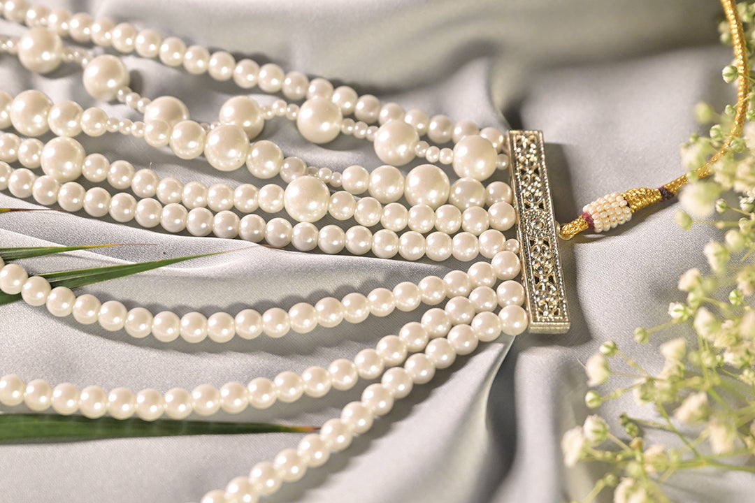 Medha Multi-Layered Pearl Choker Necklace