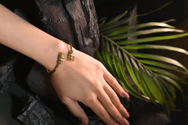 Eclipse Golden Twisty Coil Bracelet