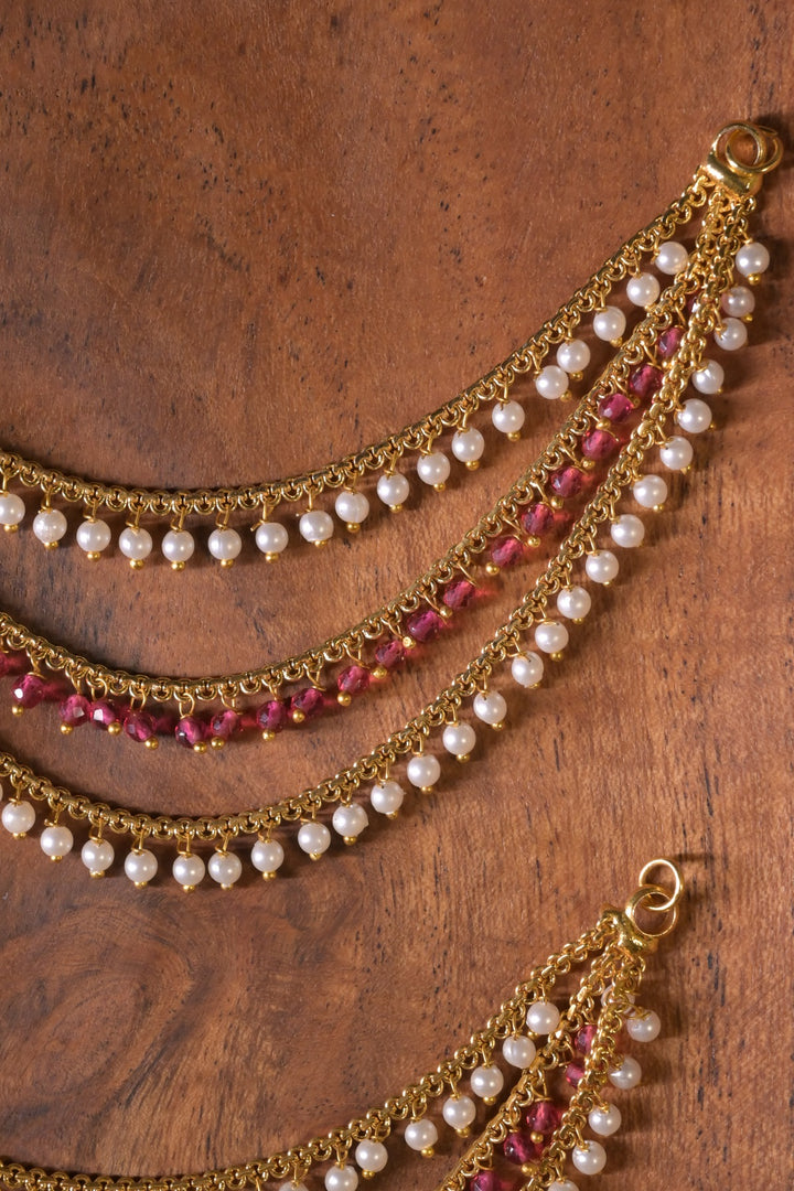 Riwaayat Gemstone Pearl Drop Layered Kaansahara