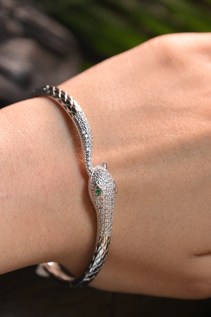 Nagini CZ Diamond Silver Trendy Bracelet