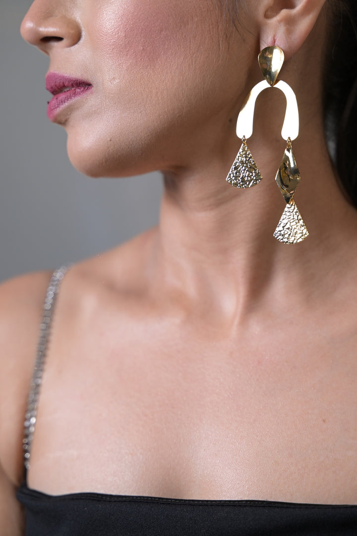 Subtle Golden Spark Resort Dangler Earrings