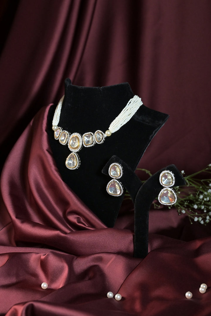 Pavaki Gold Polki Pearl Choker Necklace