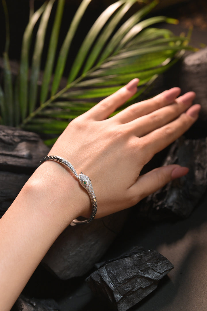 Nagini CZ Diamond Silver Trendy Bracelet