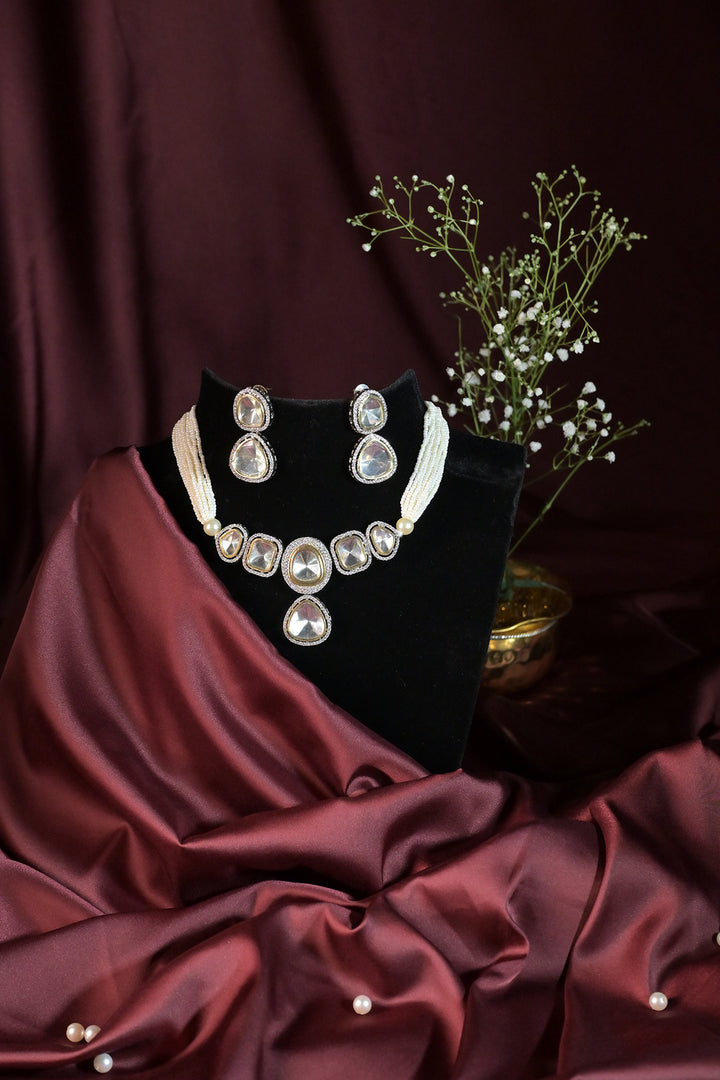 Pavaki Gold Polki Pearl Choker Necklace