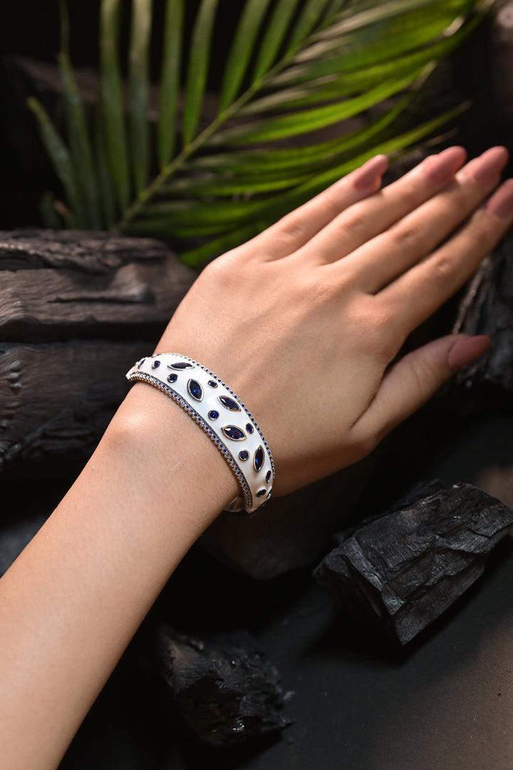 Sapphire Gemstone CZ Diamond Bracelet