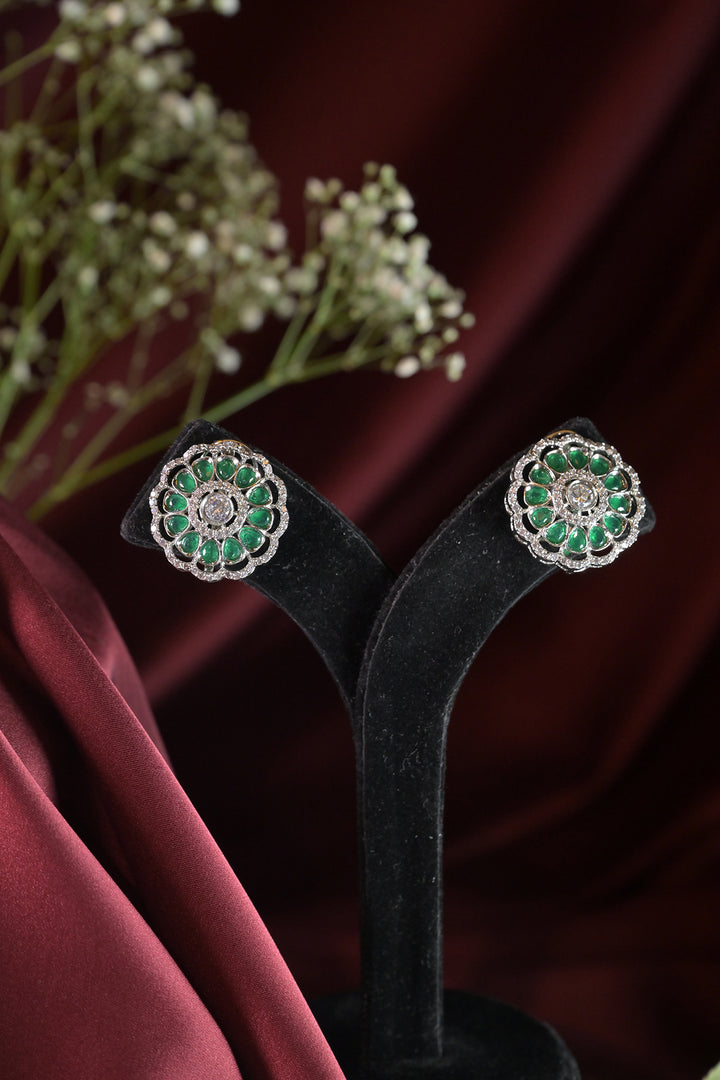 Flora Emerald Green Diamond Chokar Necklace
