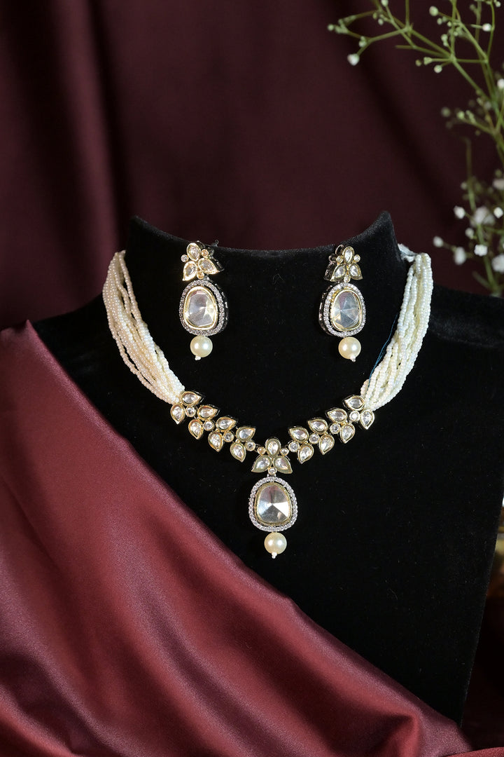 Niharika Polki Victorian Pearl Choker Necklace