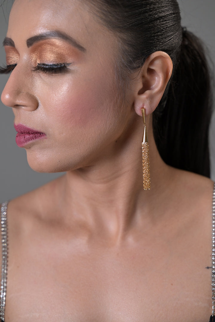 Golden Drift Tassel Resort Dangler Earrings