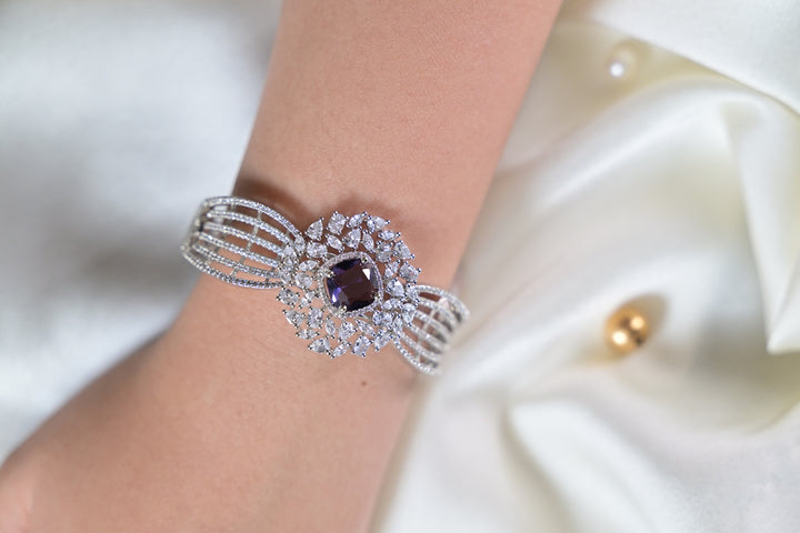 Whisper Flower Gemstone AD Cocktail Bracelet