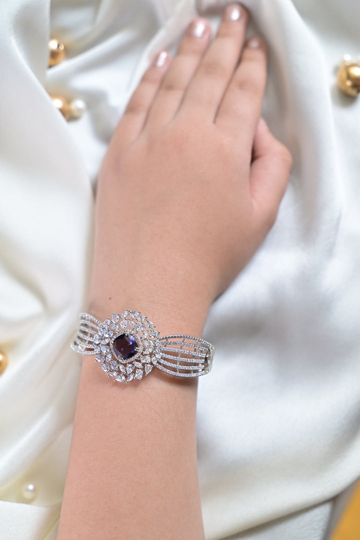 Whisper Flower Gemstone AD Cocktail Bracelet