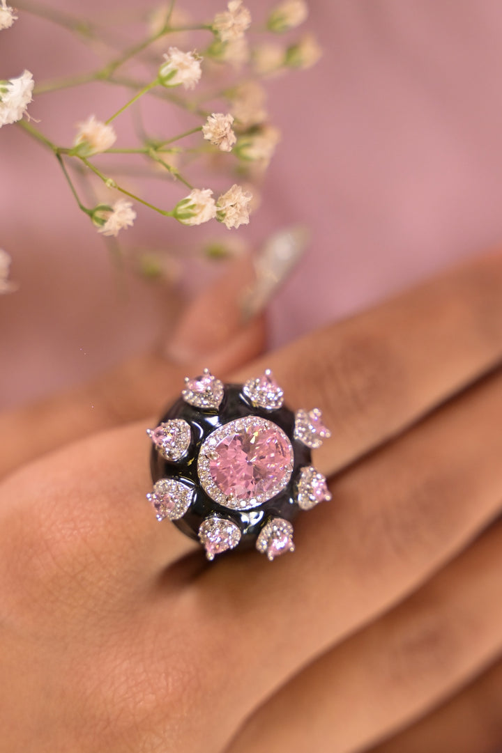 Blush Radiance Cocktail Adjustable Ring