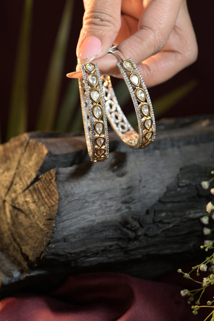 Yashoda Kundan Hoop Earrings