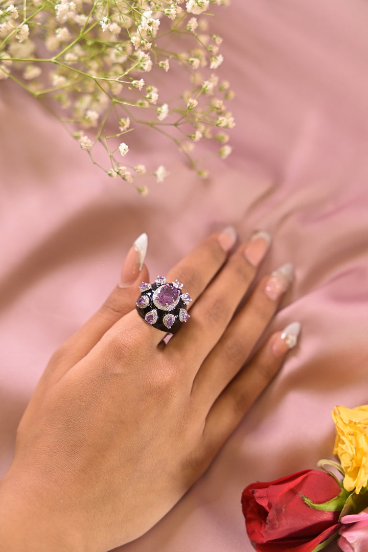 Blush Radiance Cocktail Adjustable Ring