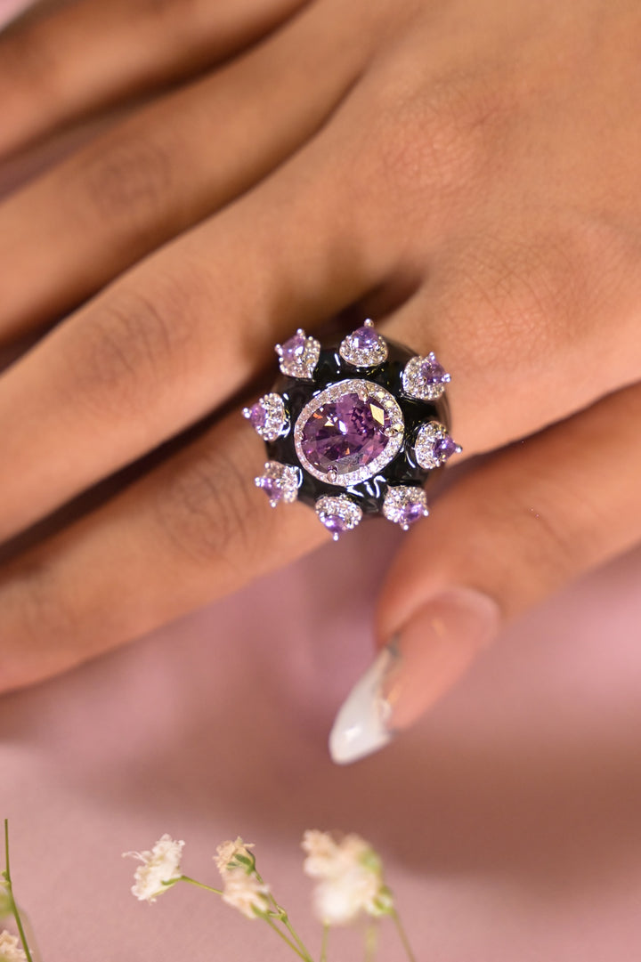 Blush Radiance Cocktail Adjustable Ring