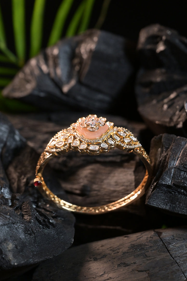 Ayra Oxidized Ethnic Polki Gold Bracelet