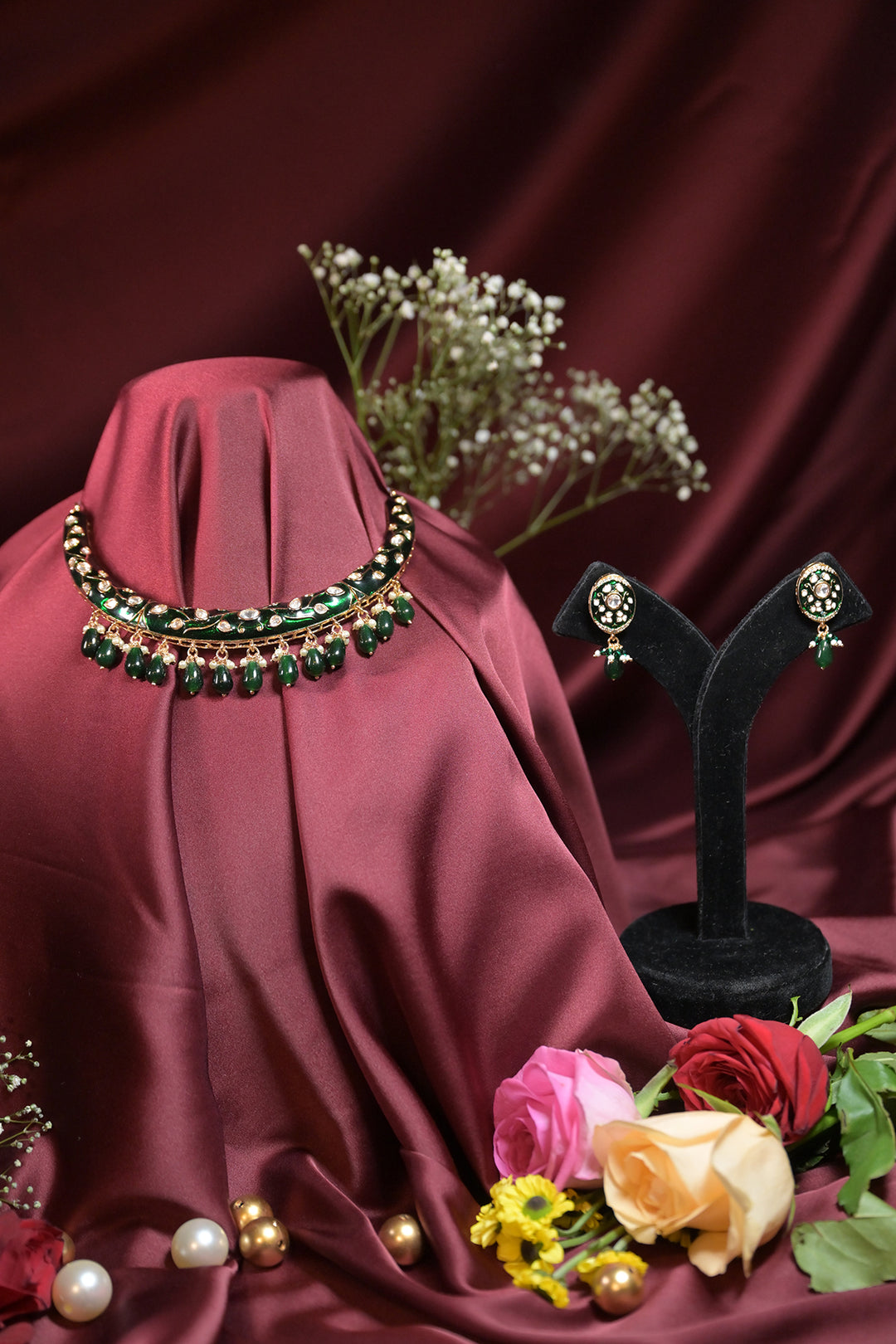 Meenakari Rajasthani Hasli Chokar Necklace