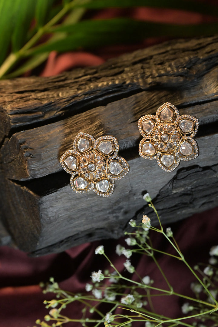 Mohini Polki Flower Earrings