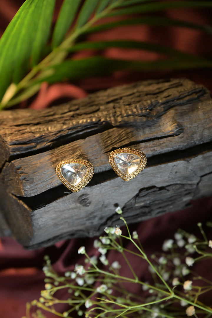 Priye Kundan Triangle Earrings