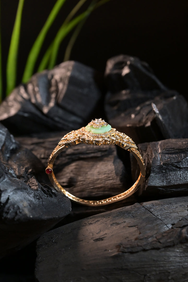 Ayra Oxidized Ethnic Polki Gold Bracelet