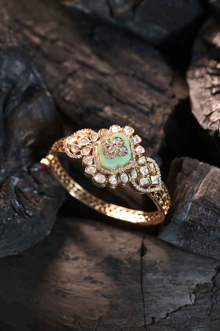 Ayra Oxidized Ethnic Polki Gold Bracelet