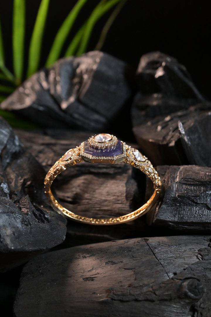 Vedika Purple polki Oxidixed Bracelet