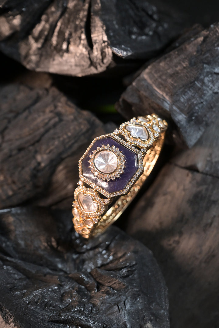 Vedika Purple polki Oxidixed Bracelet