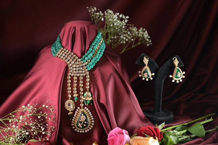 Galaxy Glamour Polki Drop String Necklace