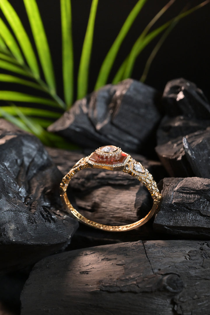 Vedika Purple polki Oxidixed Bracelet