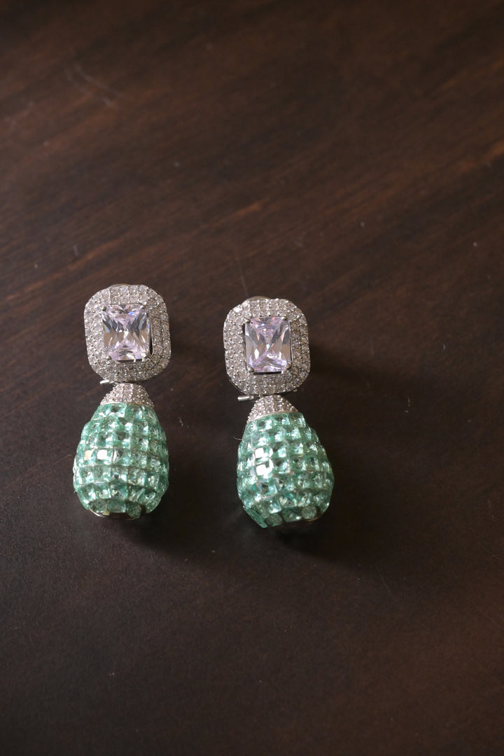Square Mint Drop Earrings
