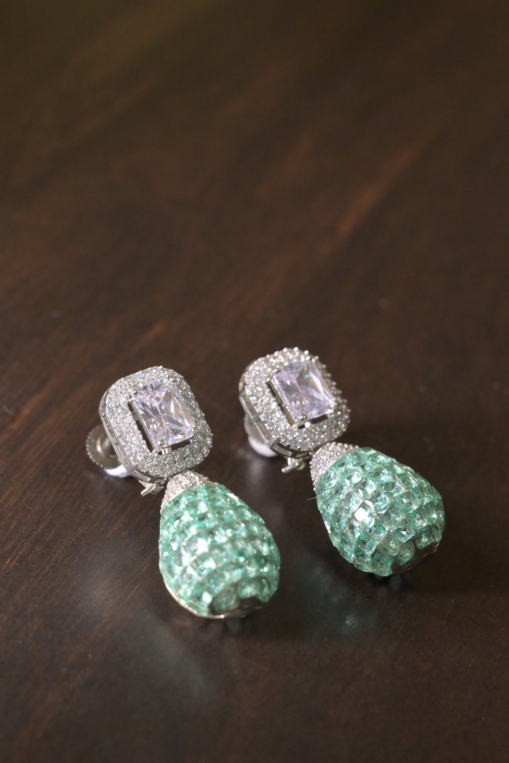 Square Mint Drop Earrings