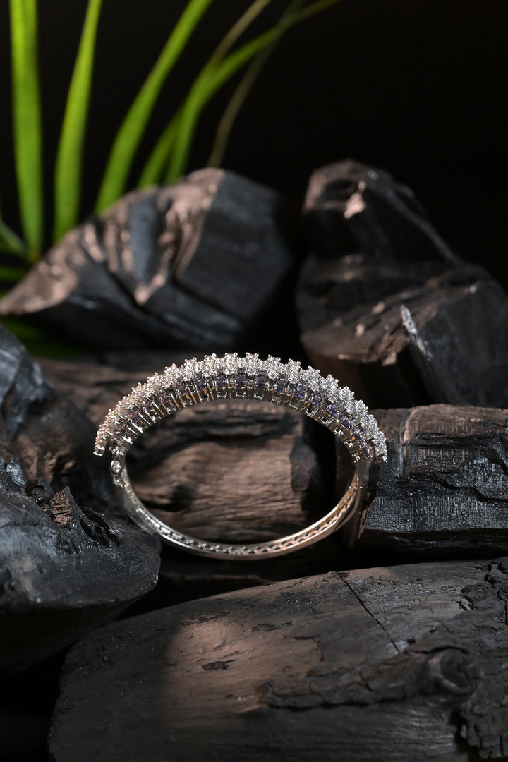 Rib Purple CZ Diamond Bracelet