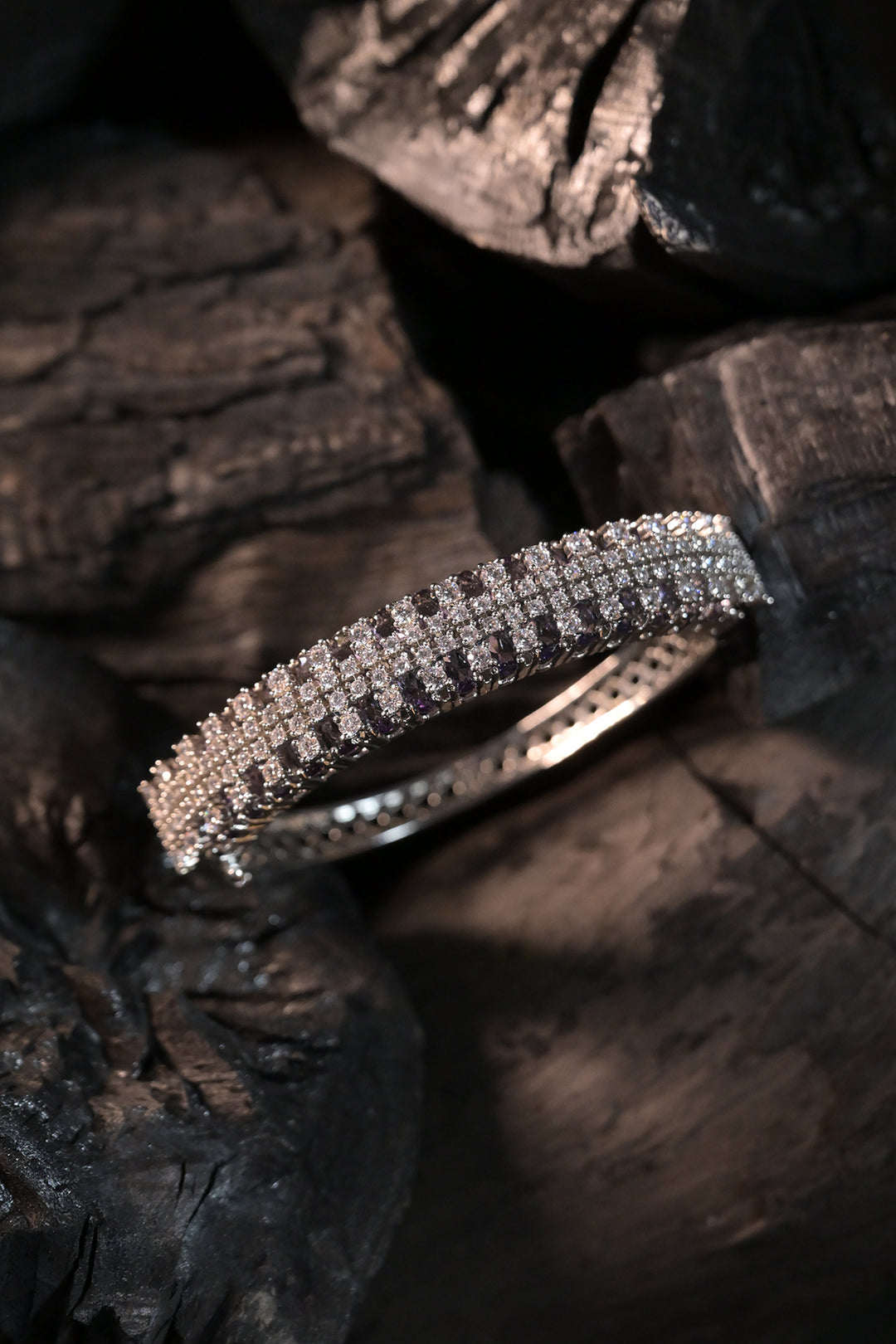 Rib Purple CZ Diamond Bracelet