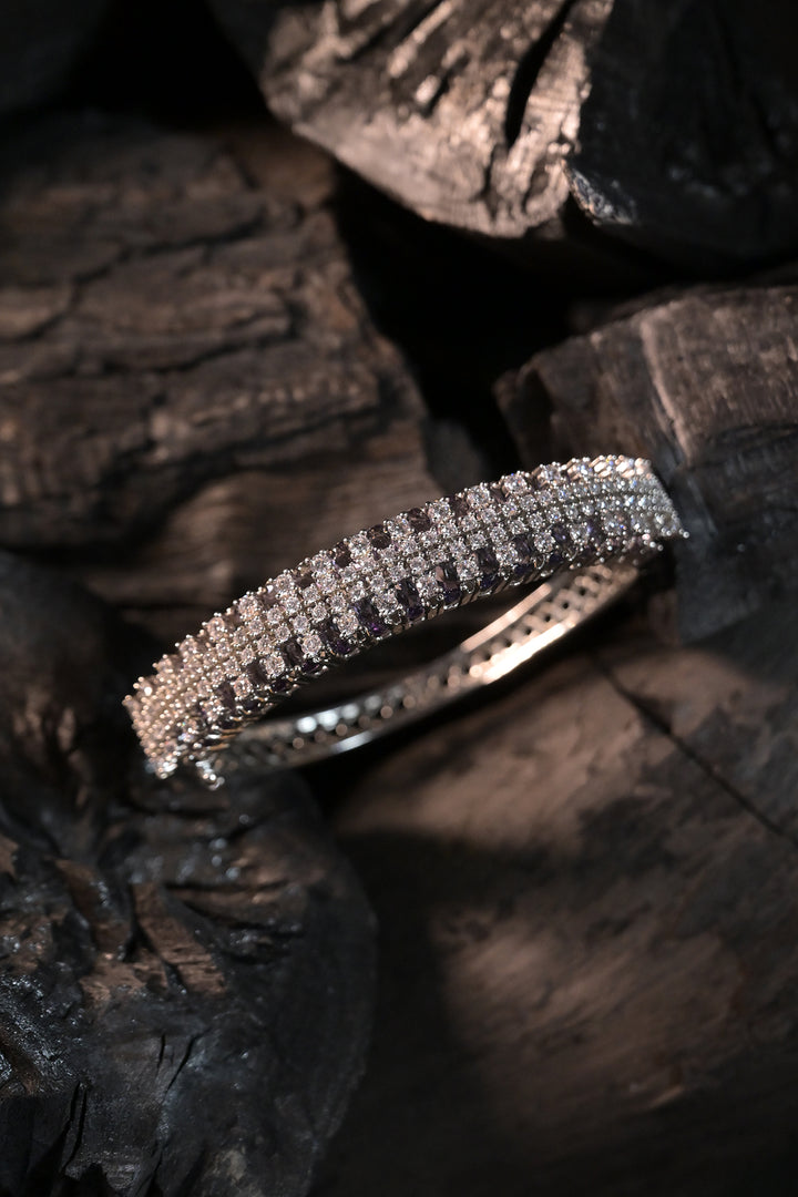 Rib Purple CZ Diamond Bracelet