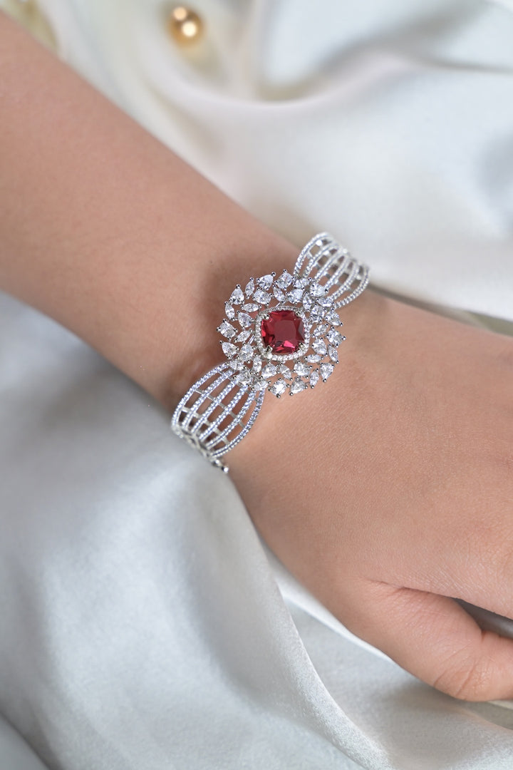 Whisper Flower Gemstone AD Cocktail Bracelet