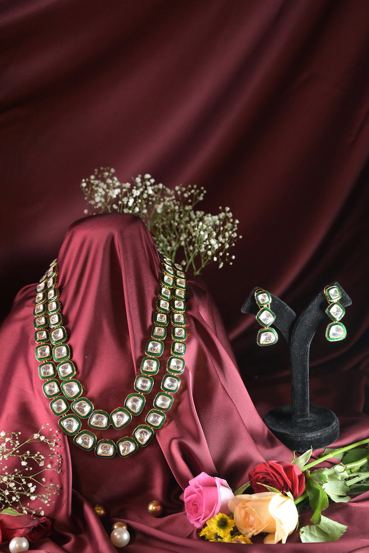 Royal Emerald Premium Layered Wedding Long Necklace
