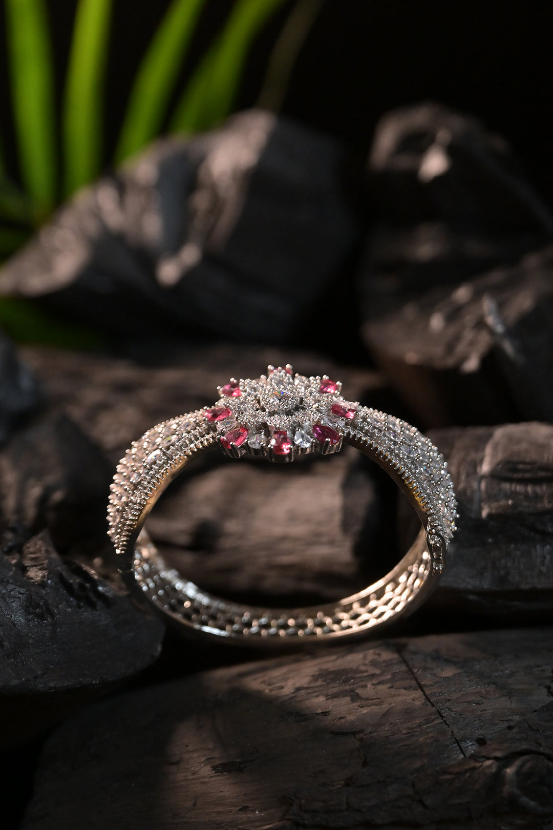 Berry CZ Diamond Red Bow Bracelet