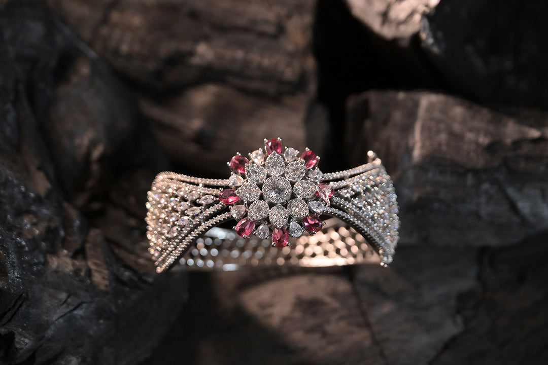 Berry CZ Diamond Red Bow Bracelet