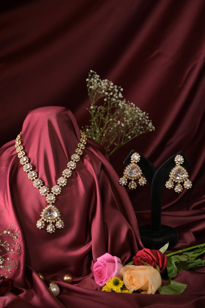 Noorani Antique Polki Pendant Sangeet Necklace