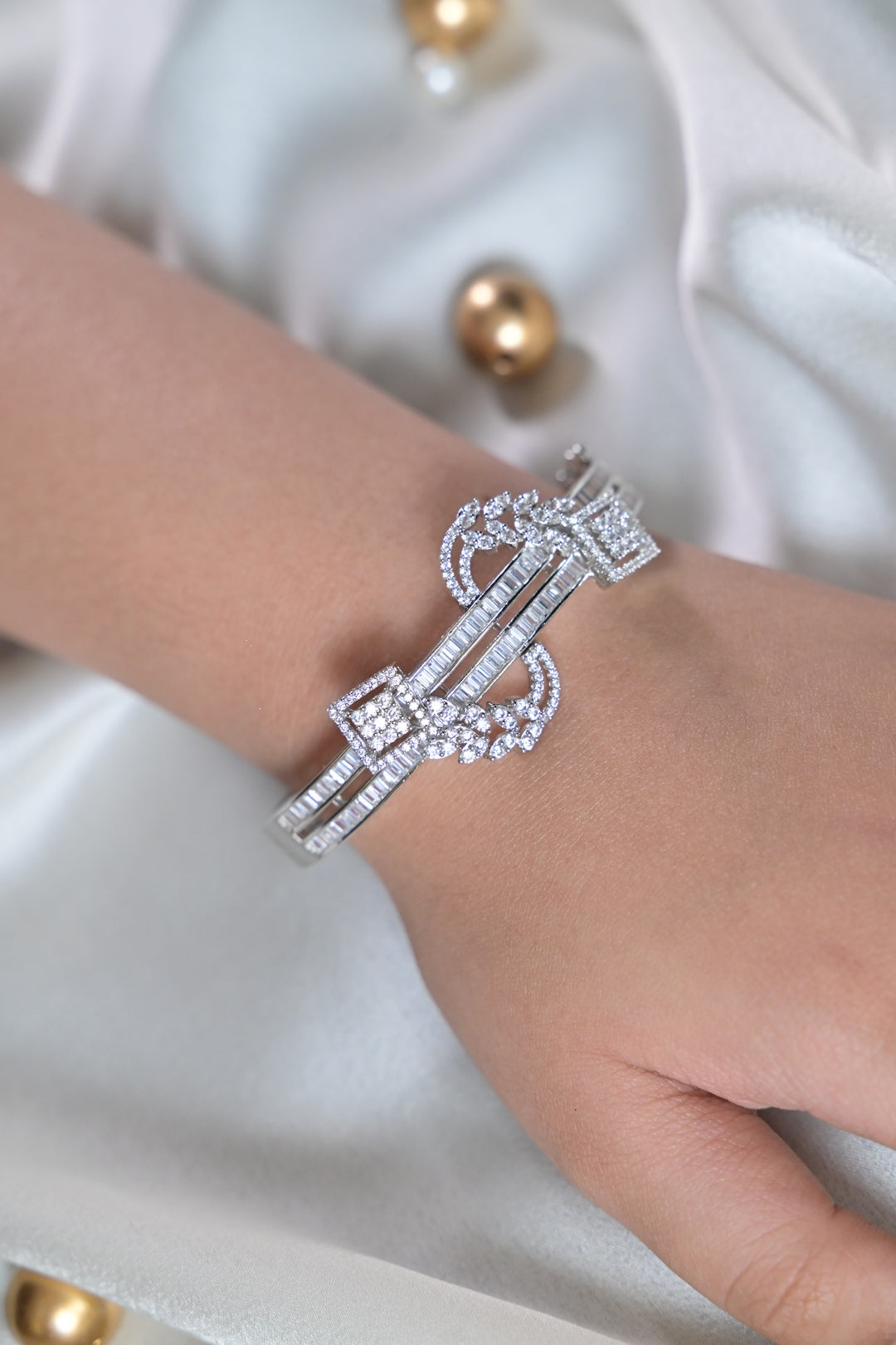 Chandrika American Diamond Twisted Bracelet