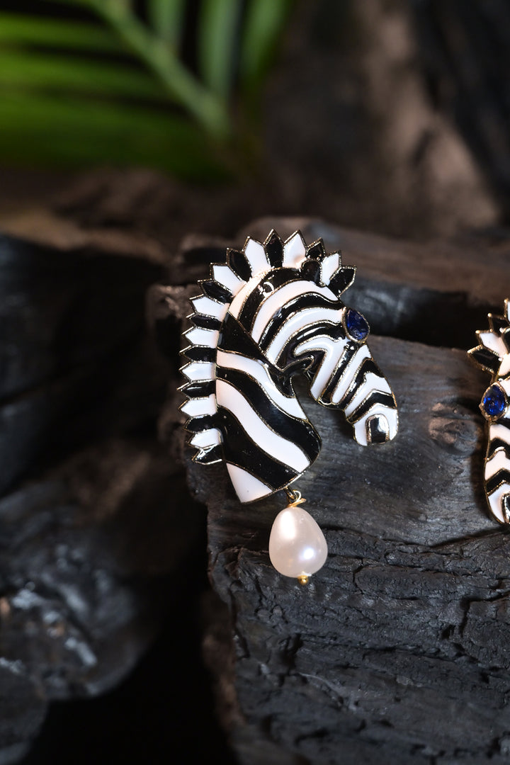Zebra Minimalist Studs Earrings