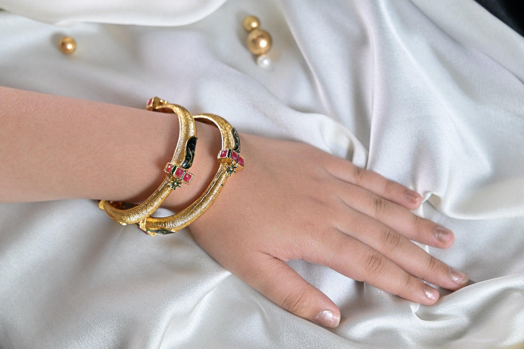 Ratnagiri Meenakari Temple Lightweight Bangles