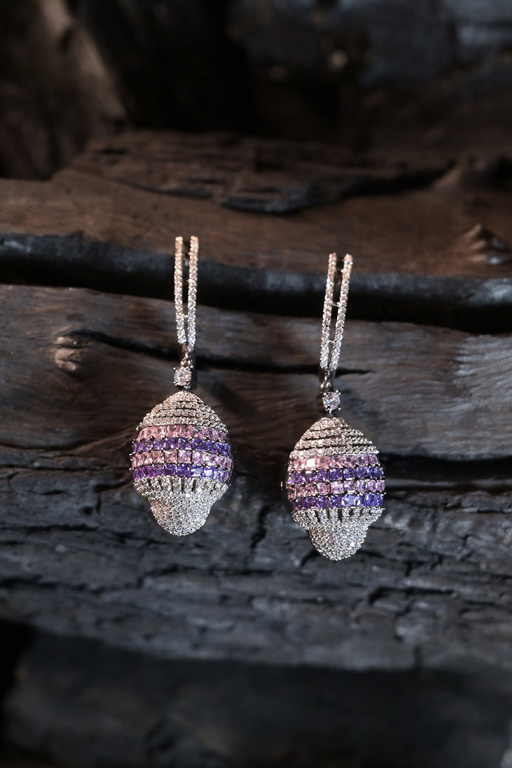 Orbit Diamond Half Hoop Drop Earrings