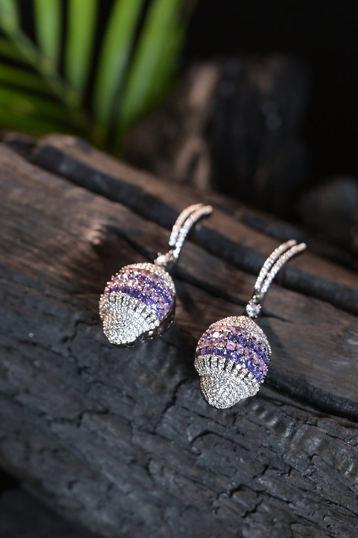 Orbit Diamond Half Hoop Drop Earrings