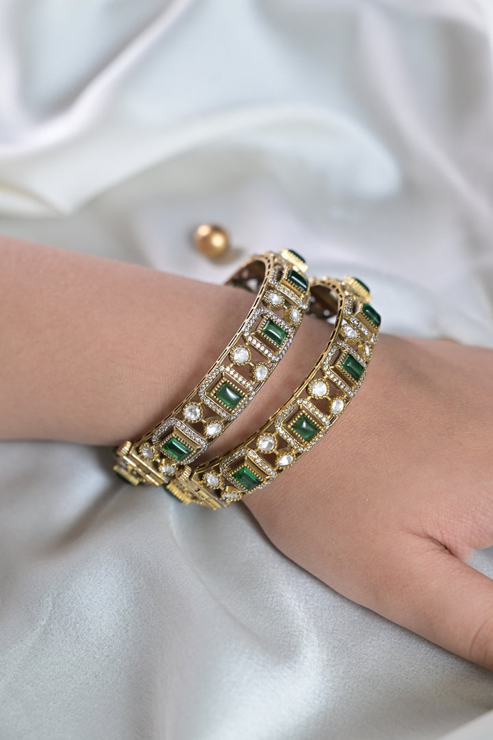 Parvati Multicolor-Stone Temple Oxidized Bangles