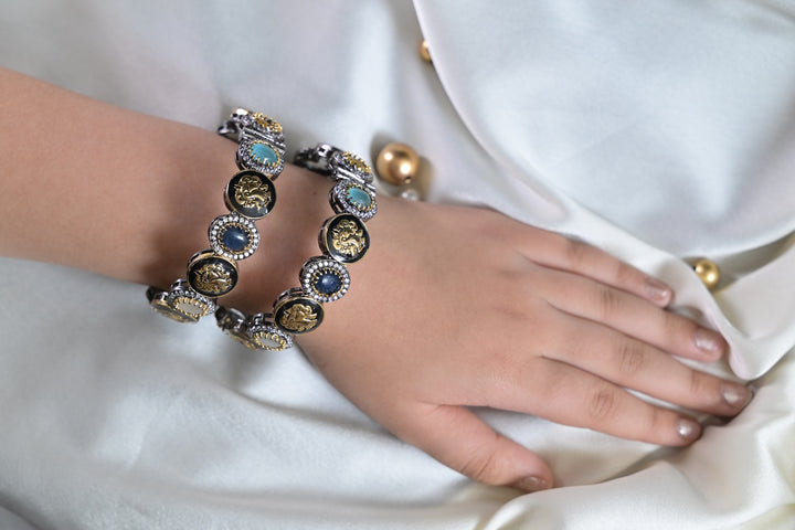 Nakhra Oxidized Multicolored Polki Bangles