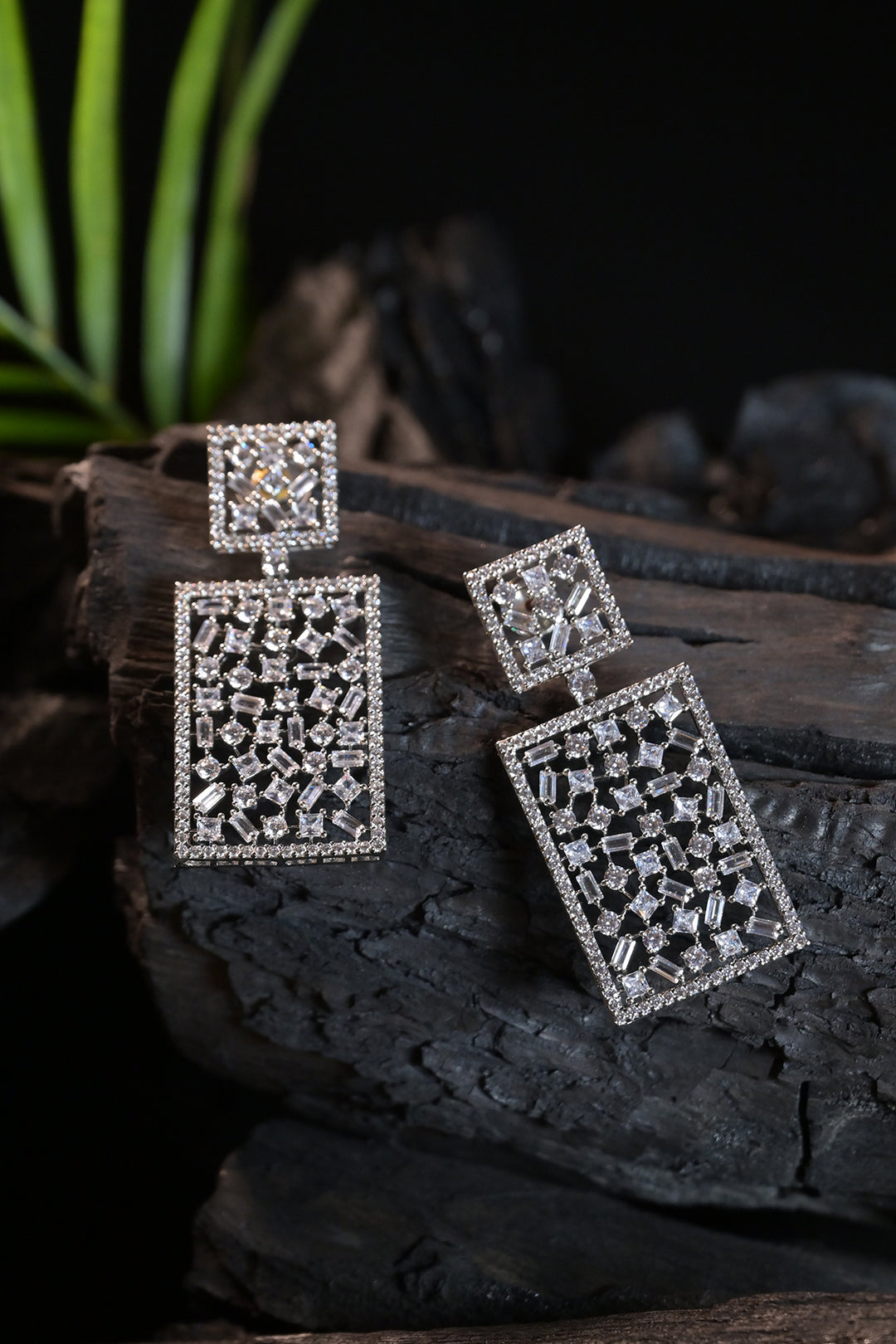 Shimmer Square Diamond Earrings